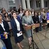 City Council Speaker Christine Quinn and Council member Jessica Lappin announcing legislation to protect woman at crisis pregnancy centers